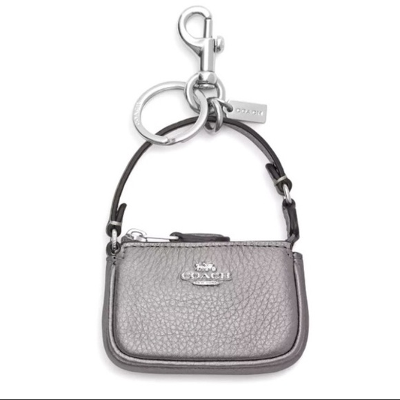 CCO - Nolita Bag Charm in metallic “Ash” (silver) leather - Picture 1 of 6